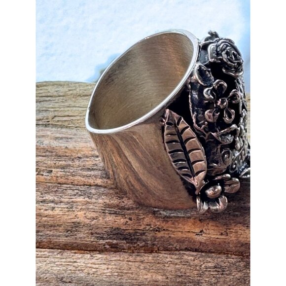 Sterling Silver 925 Día de los Muertos Sugar Skull Ring JJ Size 9 1/2 19.83g - Picture 4 of 14